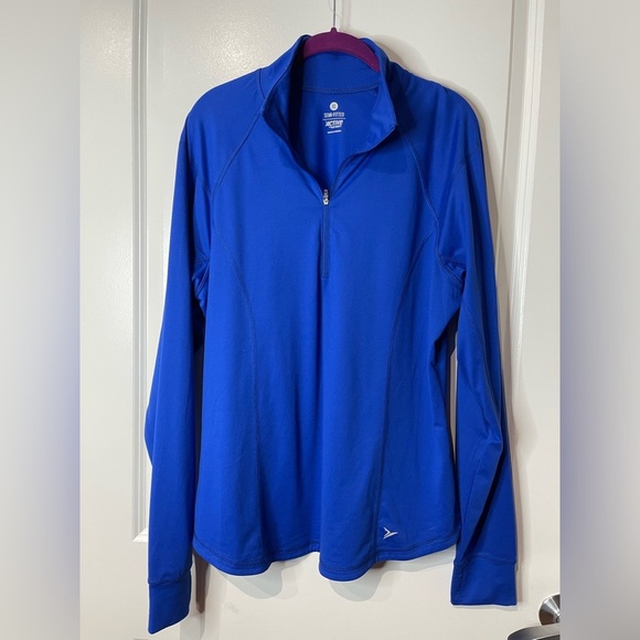 Old Navy Bundle 2 Jackets. Full Zip Red/Orange Large. 1/2 Zip Blue X-Large EUC - Picture 4 of 5